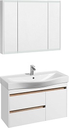 Акватон Тумба под раковину Нортон 100 белая/дуб эндгрейн – фотография-7